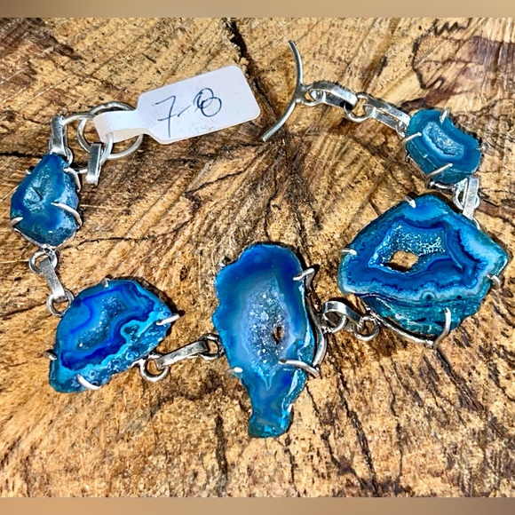 Blue Drusy Solar Quartz Bracelet 7” - 8” - Picture 6 of 7